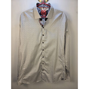 Au Noir Long Sleeves Men Shirt Size 7 Dot Pattern Pre-Owned